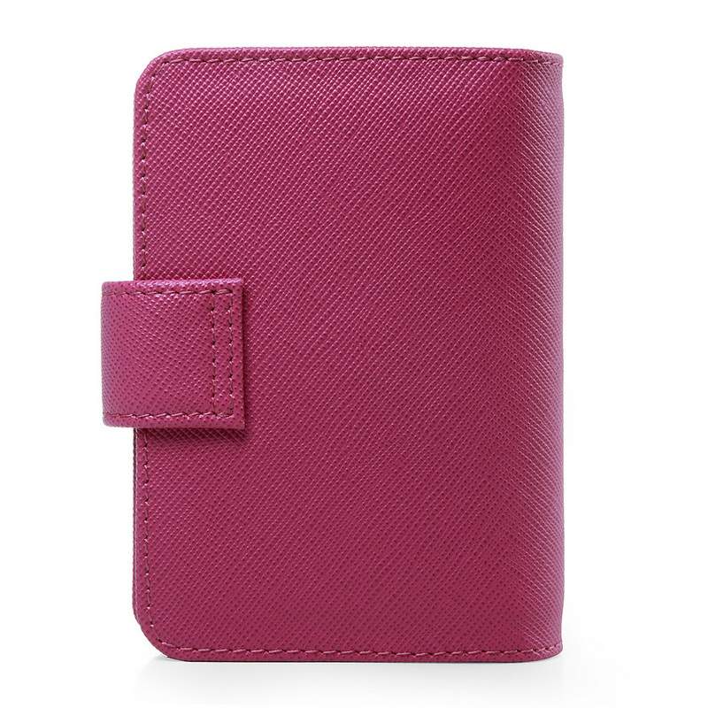 Knockoff Prada Real Leather Wallet 1138 rose red - Click Image to Close